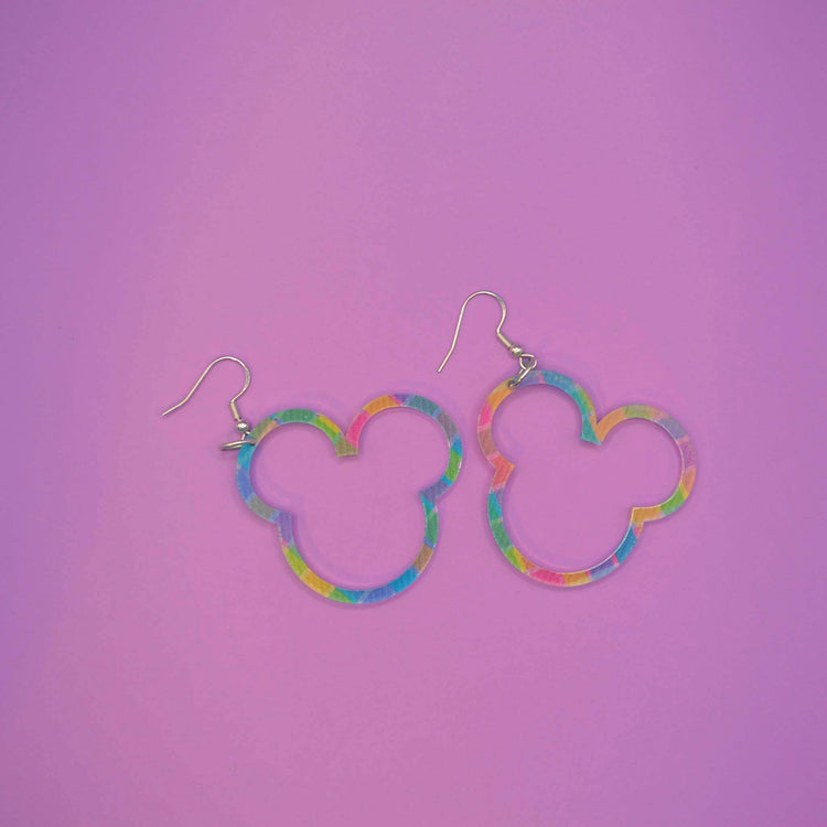 Plaid Mouse Hoops