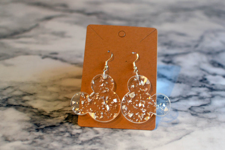 Glitzy Mouse Head Earrings