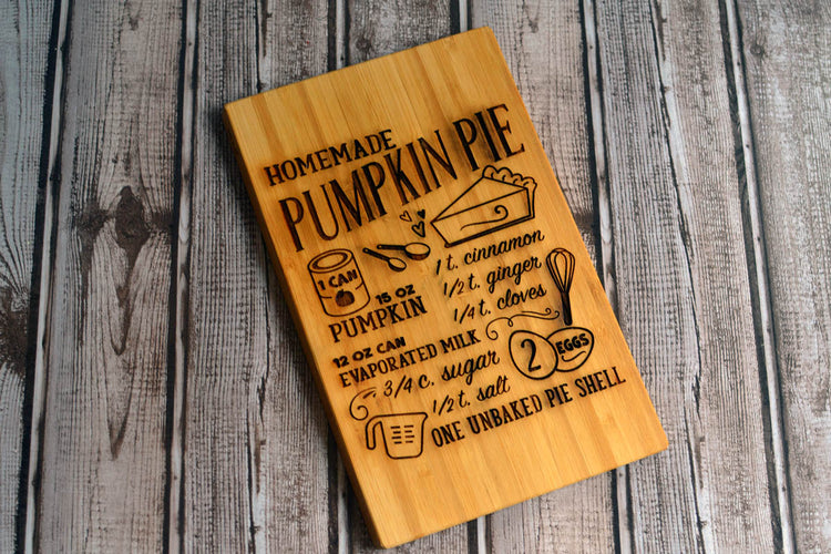 Engraved Recipe Cutting Board