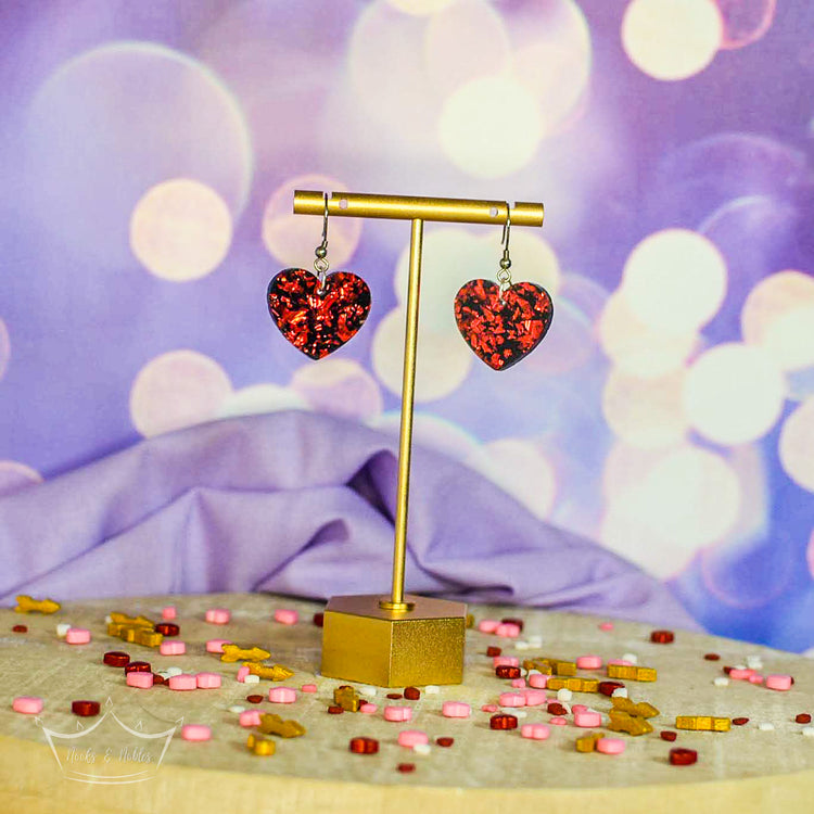 Glitter Heart Earrings
