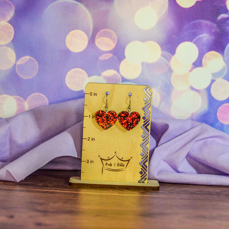 Glitter Heart Earrings