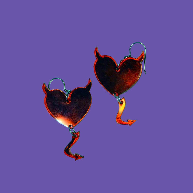 Devil Heart Earrings