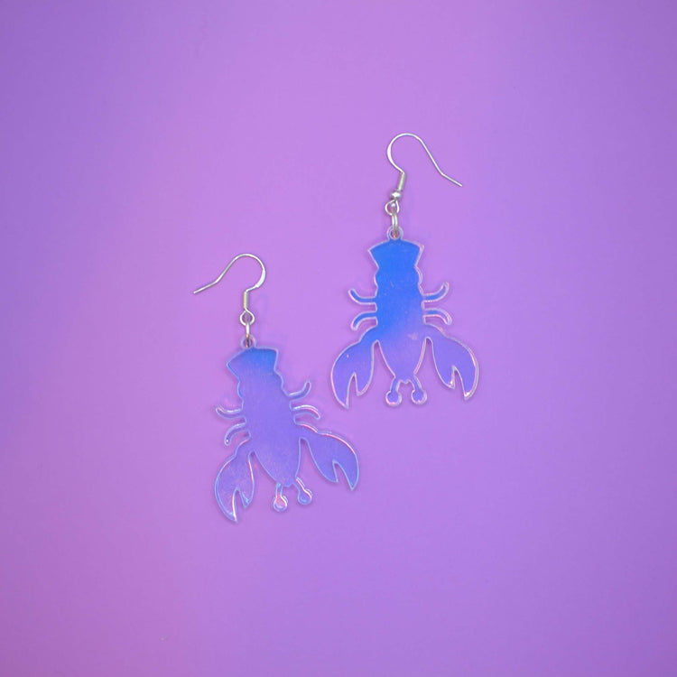 Candy Cane Lobster Earrings