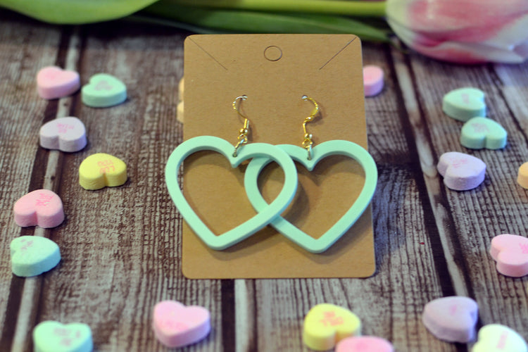 Pastel Heart Outline Earrings