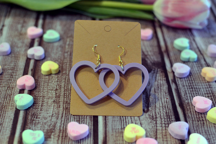 Pastel Heart Outline Earrings