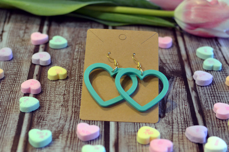 Pastel Heart Outline Earrings