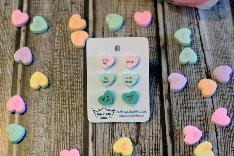 Candy Heart Stud Sets