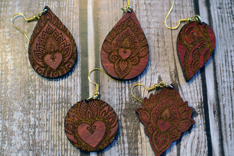 Engraved Heart Earrings