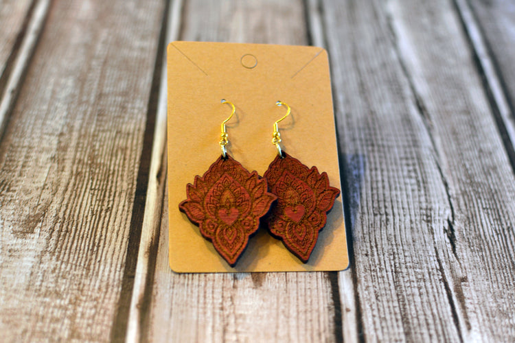 Engraved Heart Earrings