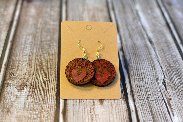 Engraved Heart Earrings