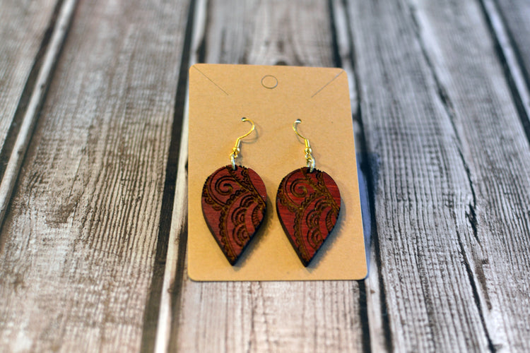 Engraved Heart Earrings