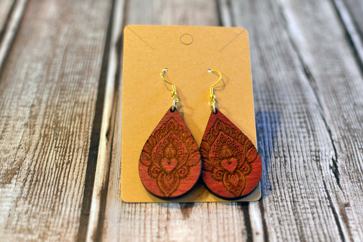 Engraved Heart Earrings