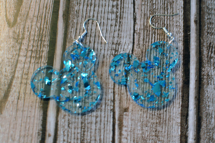 Glitzy Mouse Head Earrings