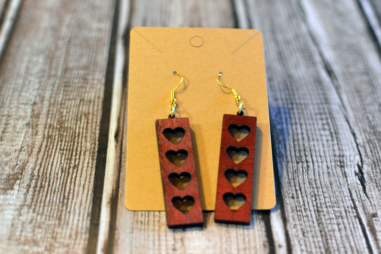 Valentines Rectangle Earrings
