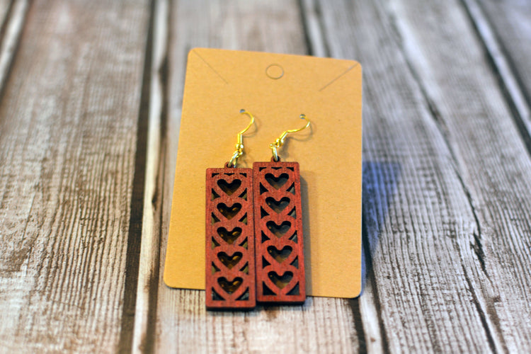Valentines Rectangle Earrings