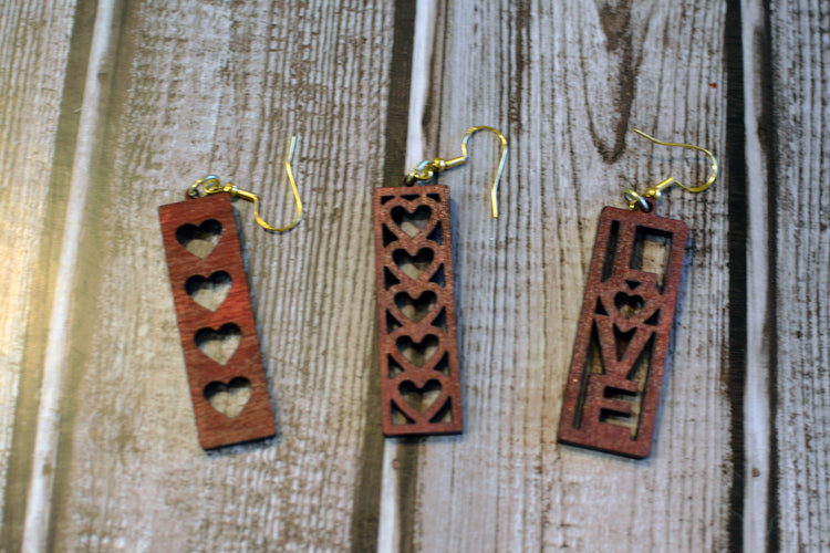 Valentines Rectangle Earrings