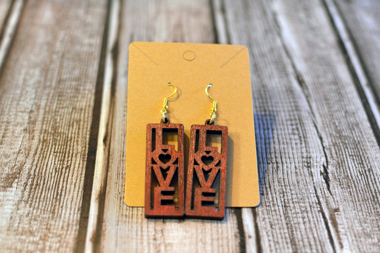 Valentines Rectangle Earrings