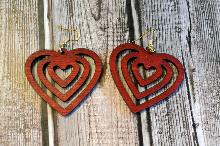 Concentric Heart Earrings
