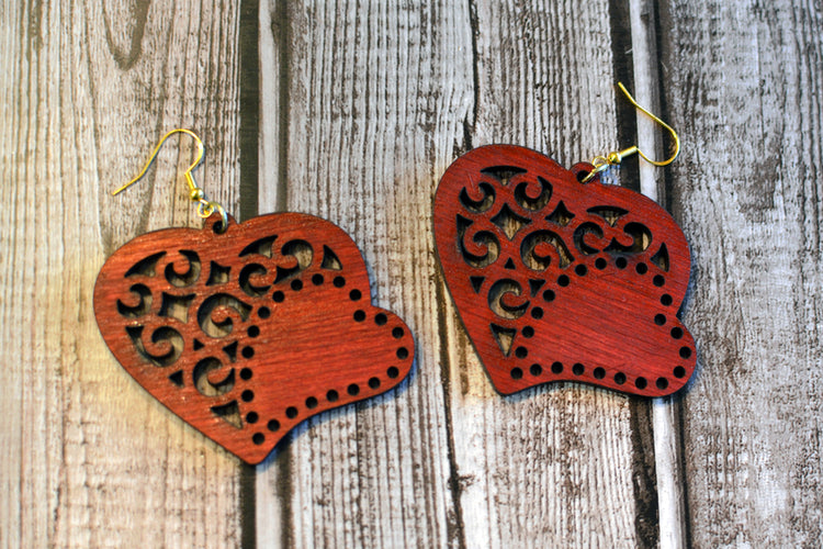 Lace Double Heart Earrings