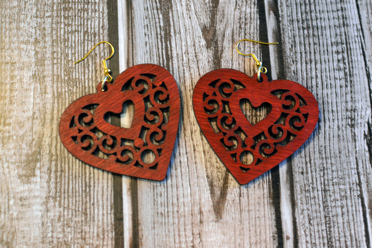 Lace Inner Heart Earrings