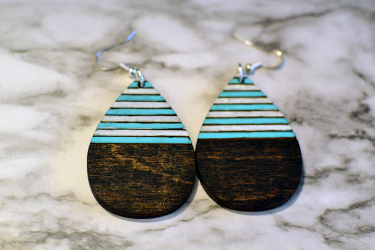 Striped Teardrop Earrings
