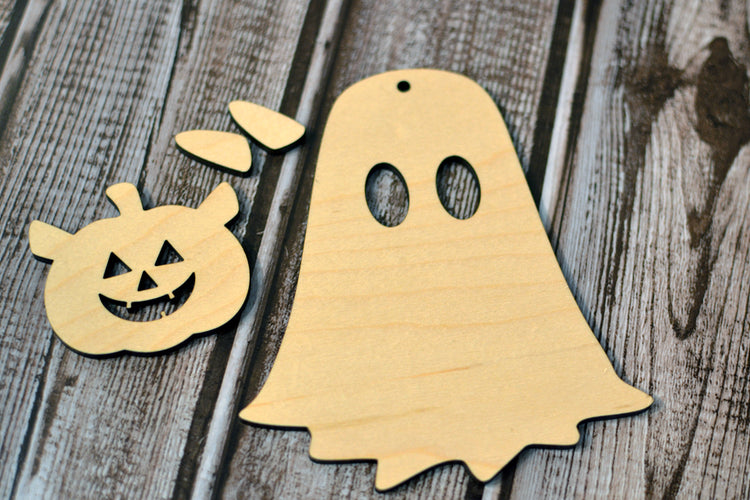 Ghost with Pumpkin Ornament