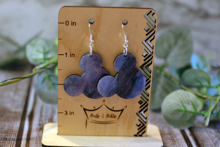 Galaxy Mouse Head Earrings