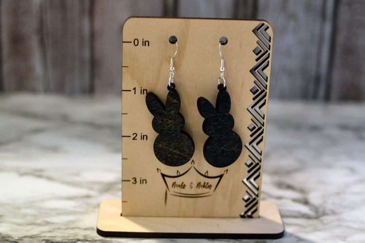 Marshmallow Bunny Earrings (Wooden)