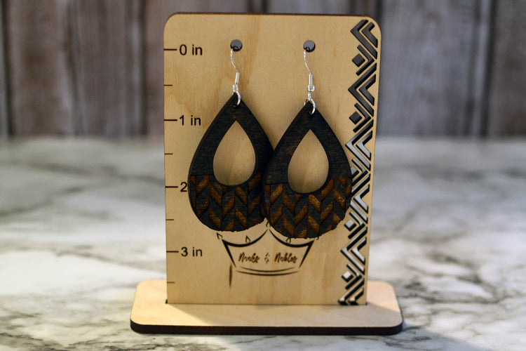 Chevron Hollow Teardrop Earrings