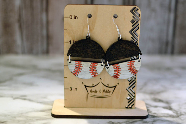 Split Baseball Earrings