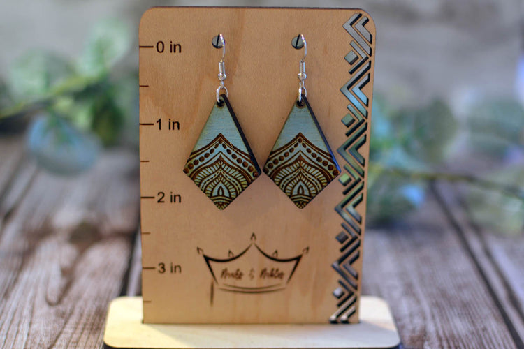 Engraved Paisley Earrings