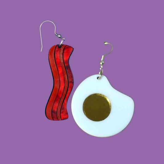 Bacon and Eggs Earrings