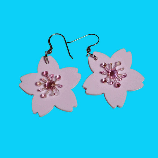 Pink Cherry Blossom Dangles