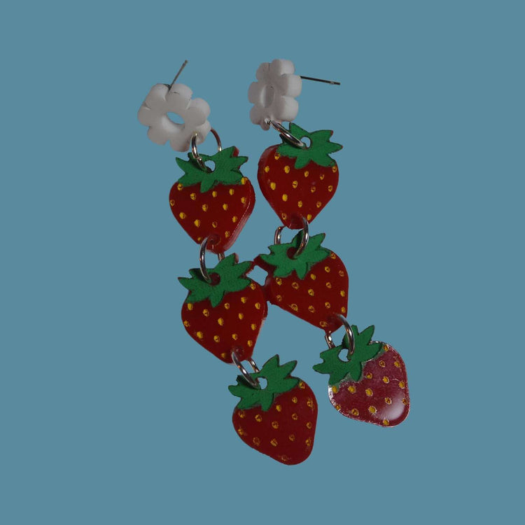 Flowing Strawberry Dangles