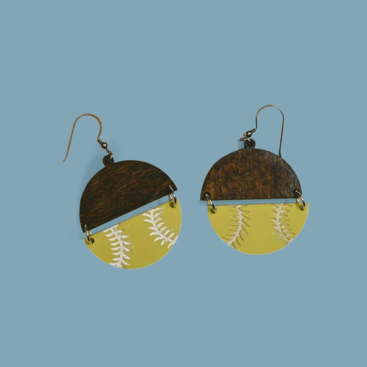 Split Softball Earrings