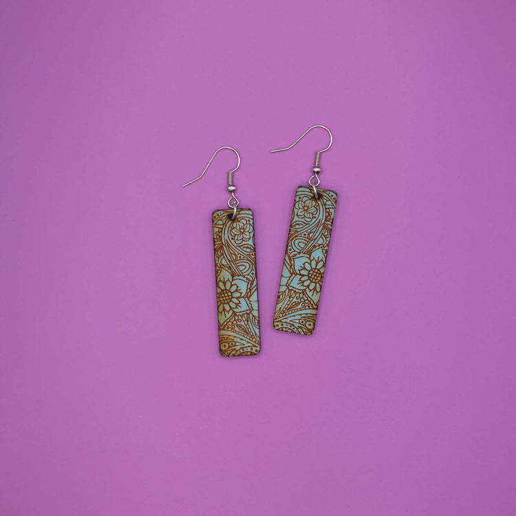 Engraved Paisley Earrings