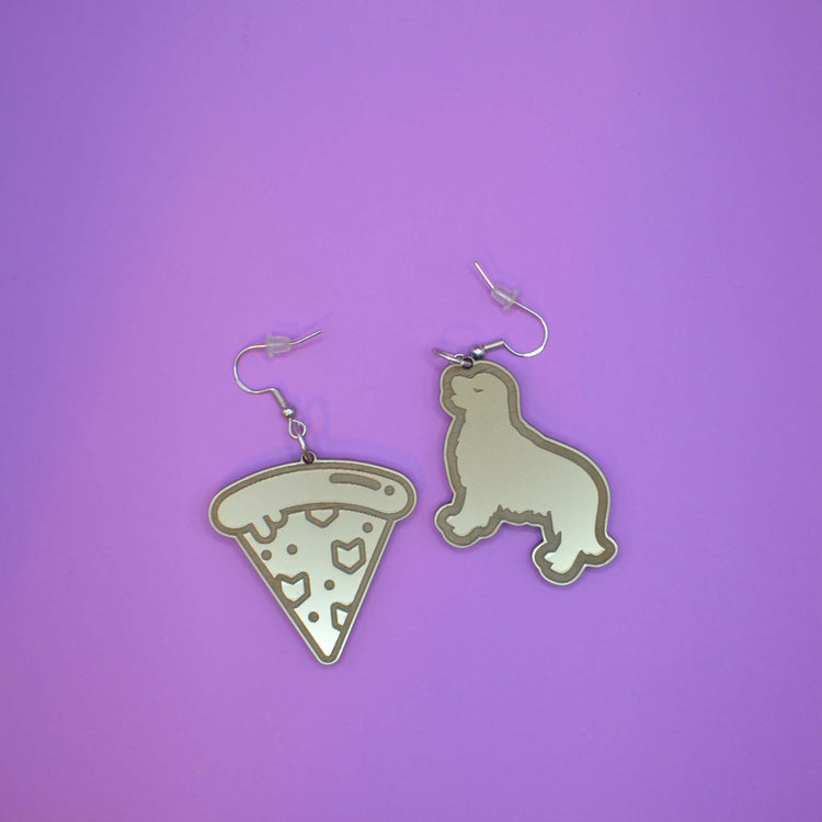 Pizza Dog Earrings