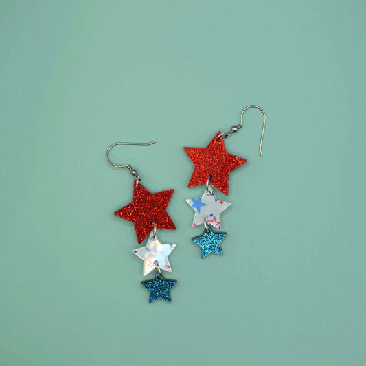 Triple Star Earrings