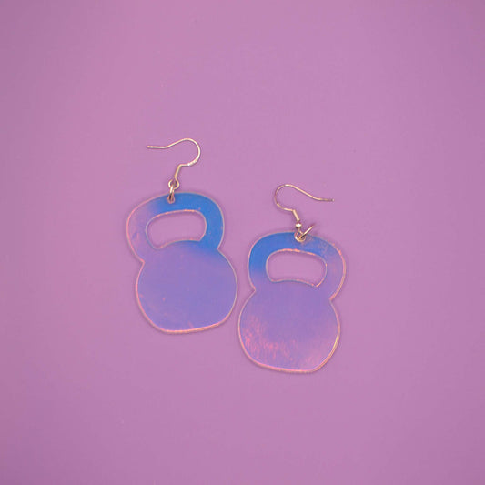 Iridescent Kettlebell Earrings