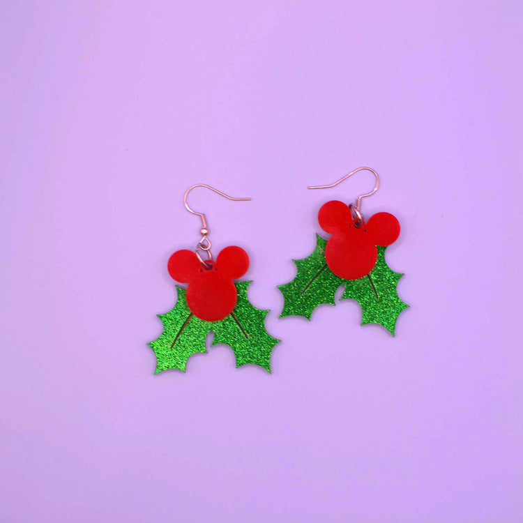 Mistletoe Mouse Earrings