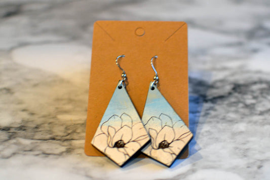 Painted Magnolia Earrings