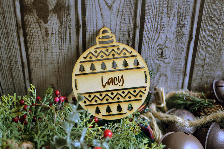 Personalized Fair Isle Ball Ornament