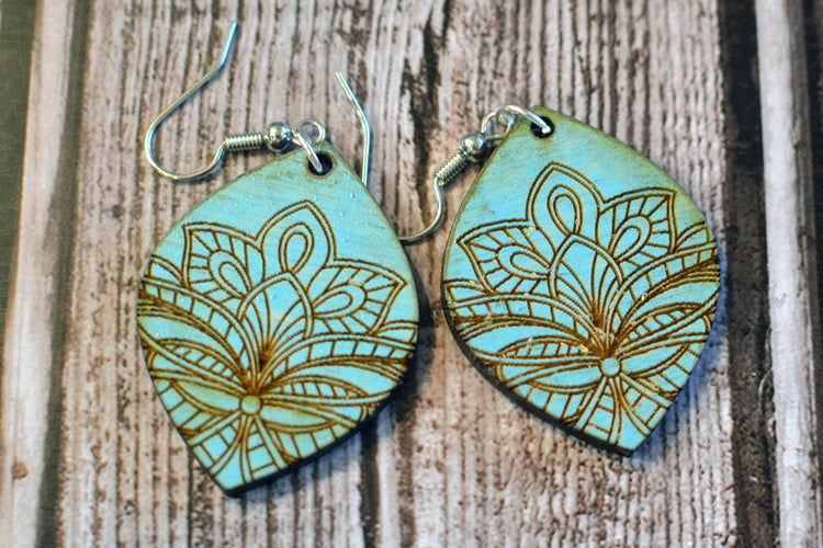 Engraved Paisley Earrings