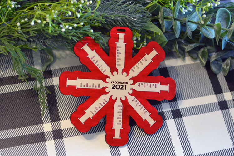 Vaccine Snowflake Ornament