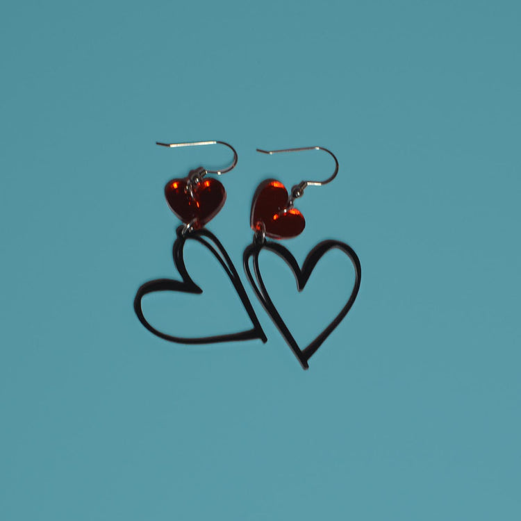 Heart Scribble Earrings