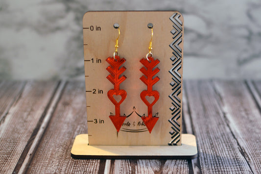 Mirror Heart Arrow Earrings