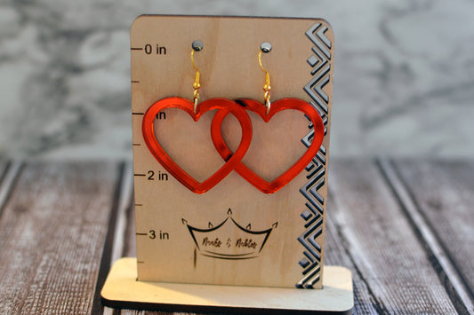 Mirror Heart Outline Earrings