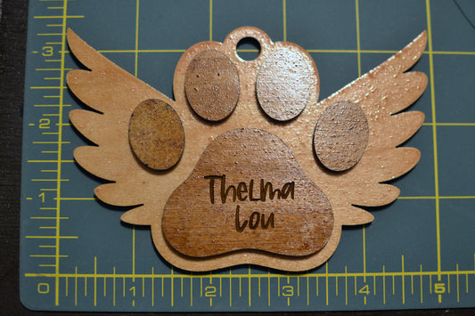 Personalized Memorial Dog Paw Ornament